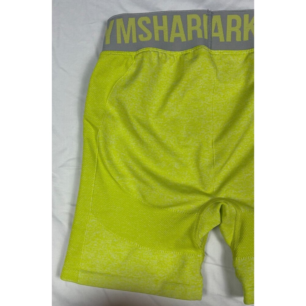 Gymshark Flex Shorts Womens M Lime Green Marl Gray 5" Inseam Workout Gym - Picture 6 of 15